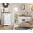 Farmhouse 5-Drawer Dresser – 48" Tall, Sliding Barn Door, Adjustable Shelf, White-1567769351