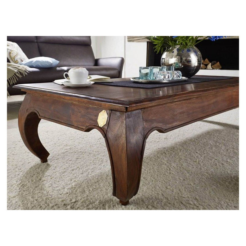 Opium Solid Wood Four Leg Coffee Table, H40 x L180 x W80cm, Nougat