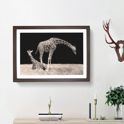 Two Giraffes - Picture Frame Painting Print
