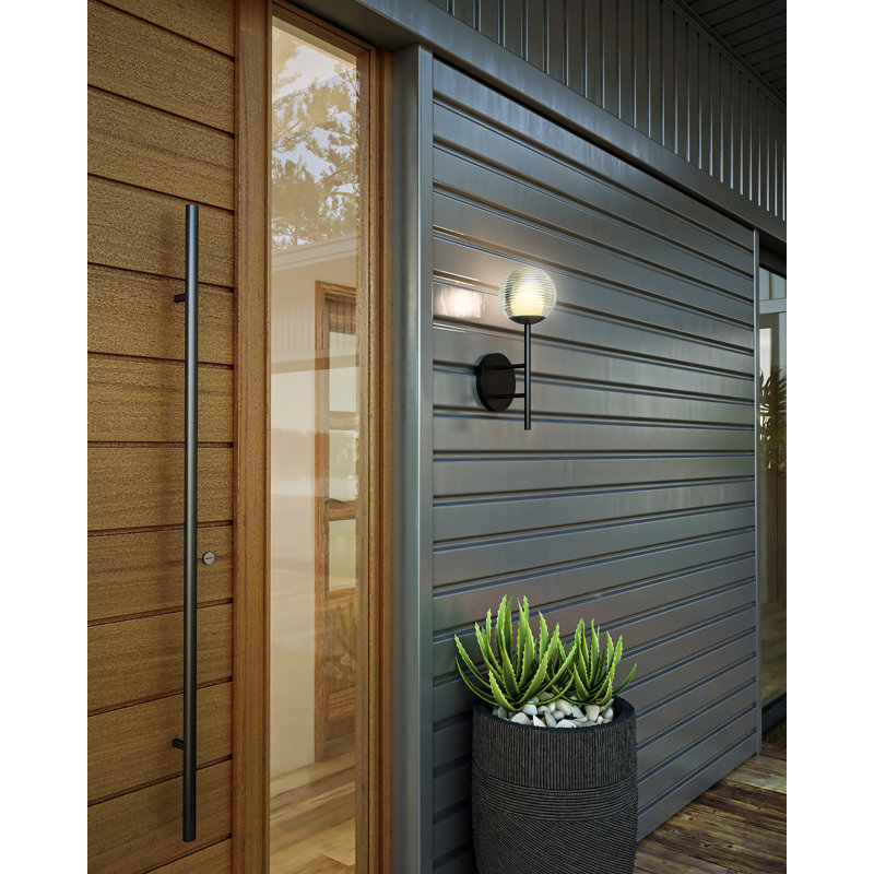 Claremont Aluminum LED Wall Light, Clear Ribbed