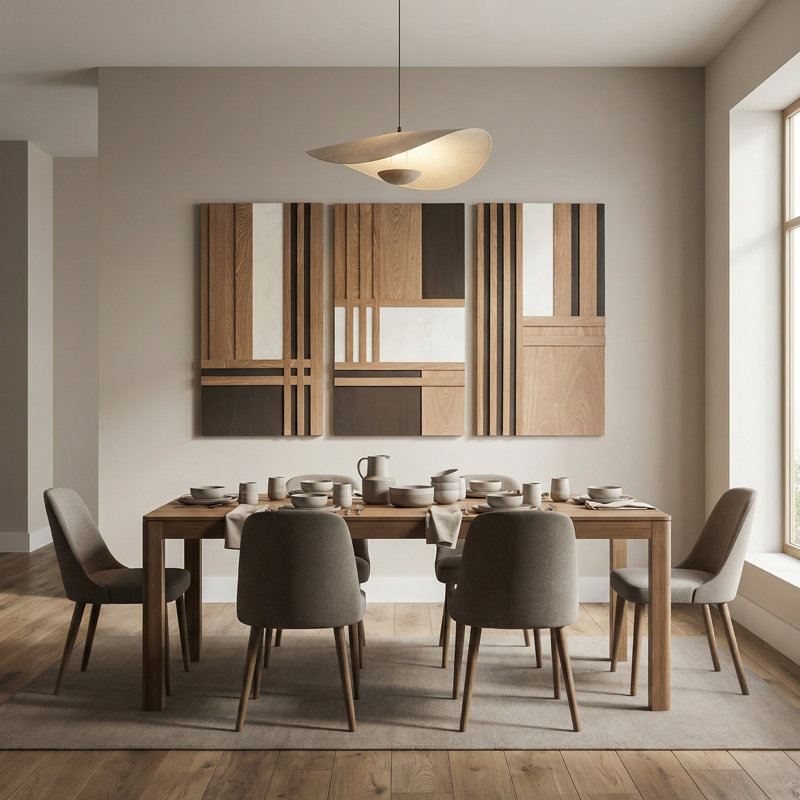 Bennet 3-Piece Abstract Wood Wall Art Set
