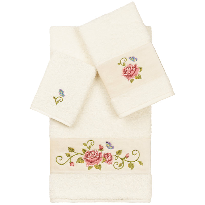 Rebecca 3 Piece Turkish Cotton Towel Set, Cream