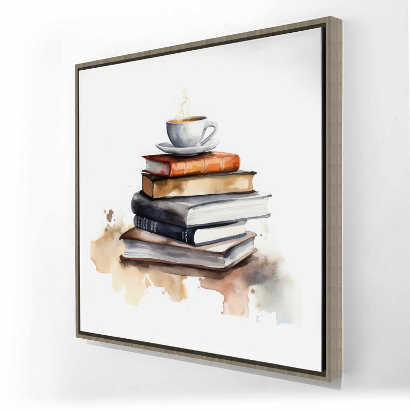 Toile abstraite blanche encadrée minimaliste - livres apaisants