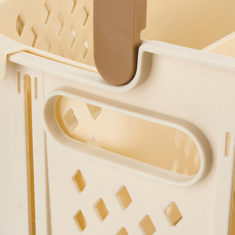 Plastic Laundry Basket with Handles, White