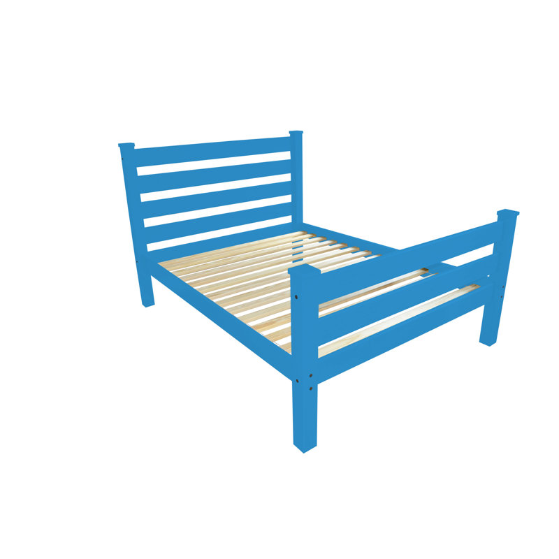 Caribbean Blue Solid Wood Twin Bed Frame
