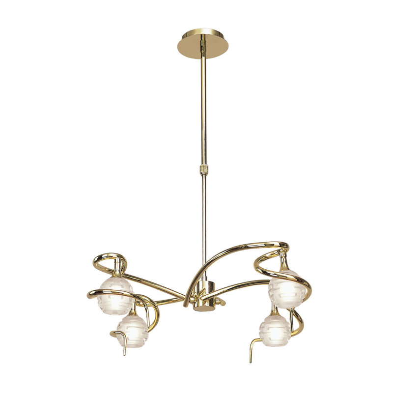 4 - Light Polished Brass Cluster Pendant