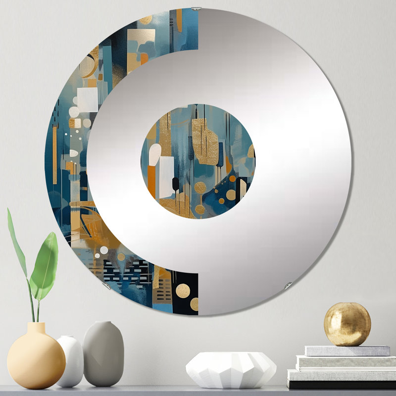 Velner - Miroir mural demi-cercle, 23,6 po x 23,6 po