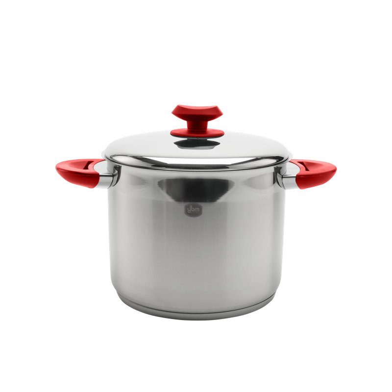 Base de capsule recouverte en acier inoxydable 18/10 YBM Home Professional, 5 pintes, Rouge