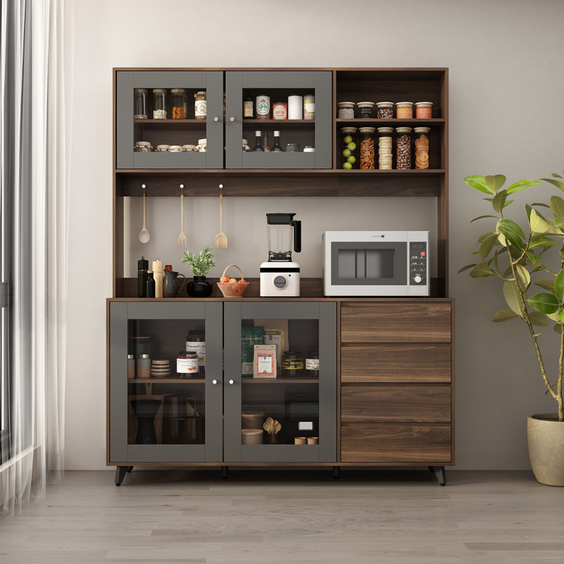 Buffet 63 tiroirs de 63 po de largeur, Brun patiné
