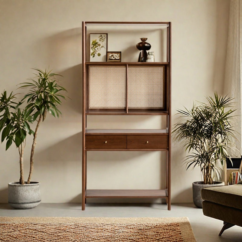 Nouvelle bibliothèque simple en bois massif de style chinois