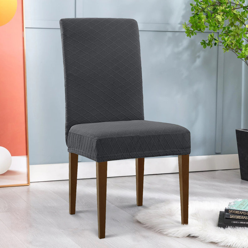 Box Cushion Dining Chair Slipcover, Gray
