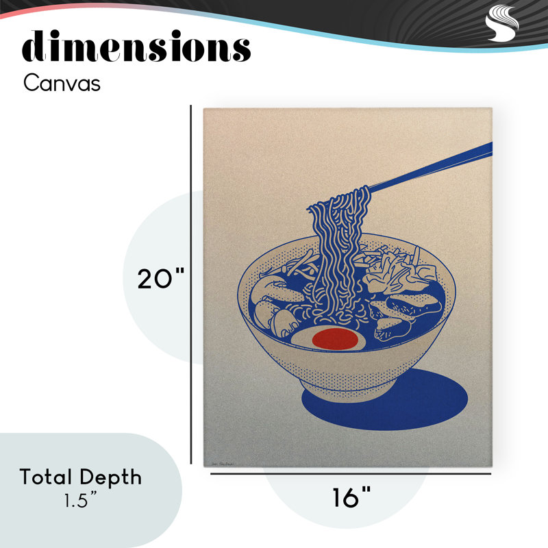 Toile Ramen Noodle Bowl Gradient, design par Seven Trees Design, H 20 po x l 16 po
