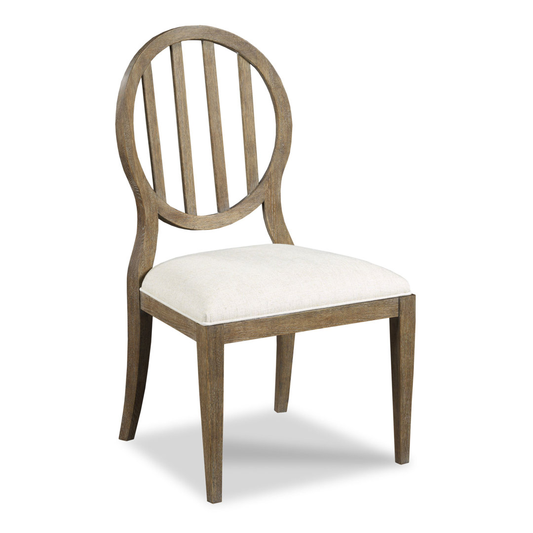 Emma 19'' H Linen Upholstered Oak Side Chair Woodbridge Furniture Frame 