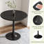 Table de salle à manger de 31,5 po de diamètre, style moderne, noir, matériaux pour la cuisine et la chambre, plateau rond robuste et facile à assembler avec base en métal, facile à essuyer