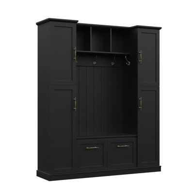 Hall Tree Set With Strong Storage And 5 Hooks