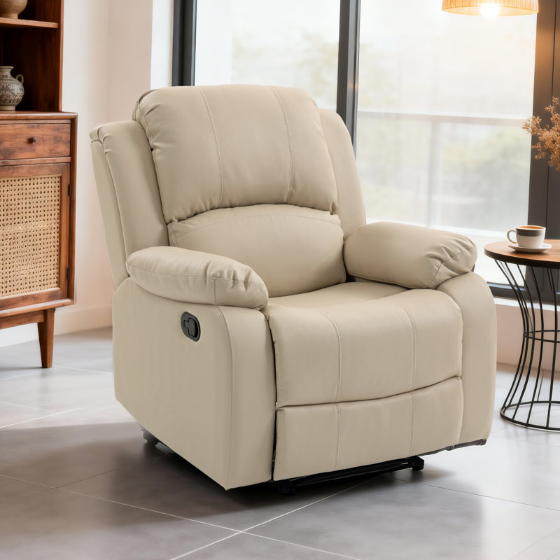 Cuir synthétique inclinable manuel de 37 po de largeur, Beige