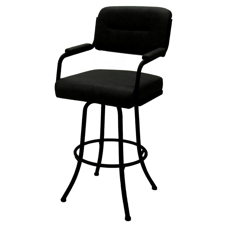 Tabouret de bar pivotant, Tabouret de comptoir (siège d'une hauteur de 26 p, Noir, Noir