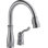 Robinet de cuisine en nickel brossé avec douchette rétractable Leland, robinet d'évier de cuisine monotrou traditionnel, poignée simple, acier inoxydable arctique