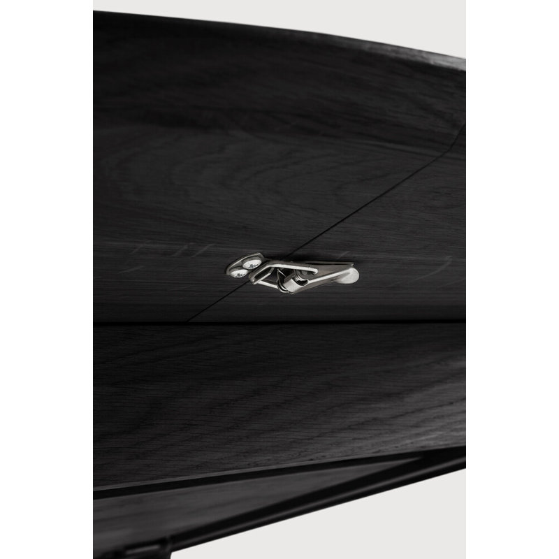 Bok Round Solid Oak Dining Table, Black