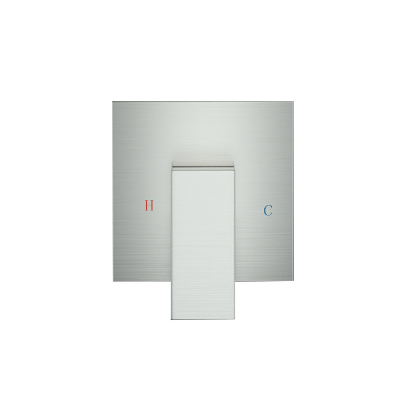 Brushed Nickel Square Rain Shower Head with Single Lever Handle