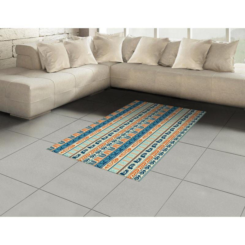 Tapis décoratif Tribal, Rectangle— 4 pi x 5 pi 8 po