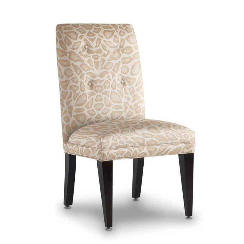 Upholstered Dining Chair, Parchment Polyester Blend