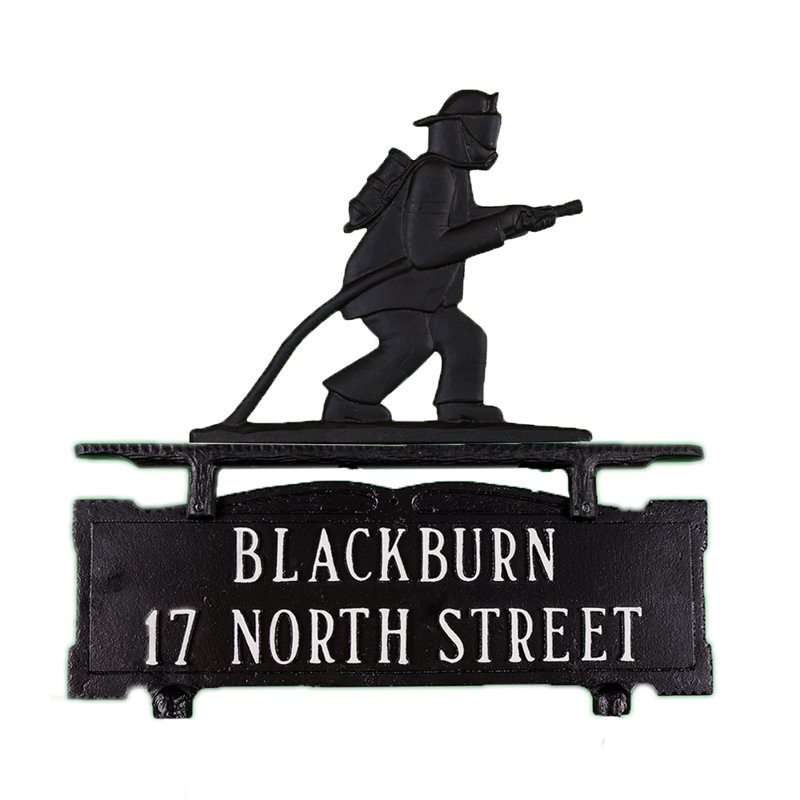 2-Line Mailbox Sign, Yes, Satin Black