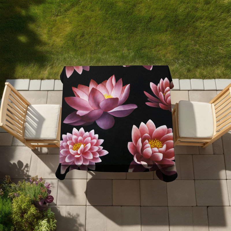 East Urban Home Lotus Flower Tablecloth - Thumbnail 3
