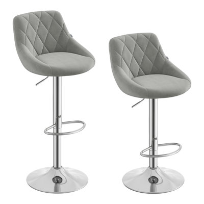 Dequawn Swivel Upholstered Adjustable Height Counter Stool with Metal Frame