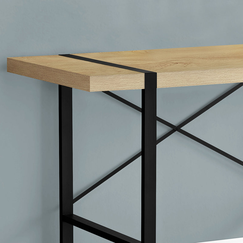 Fullilove Computer Desk, Home Office, Laptop, 48"L, Work, Metal, Laminate, Contemporary, Modern, Natural/Black