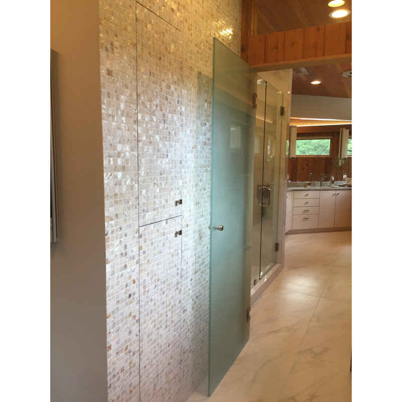 Atlantic 1" x 1" Cream Seashell Mosaic Tile - Waterproof Mesh Backed Matte Finish - 1 sq. ft.