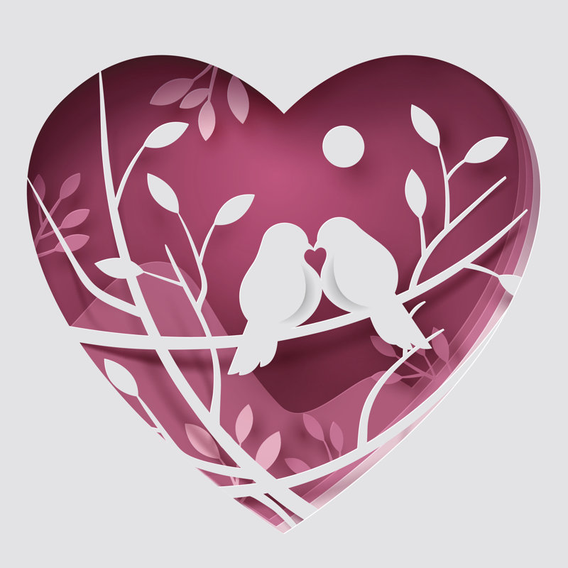 Couple Birds by TAW4 - Wrapped Canvas Print, 51cm H x 51cm W x 3.8cm D