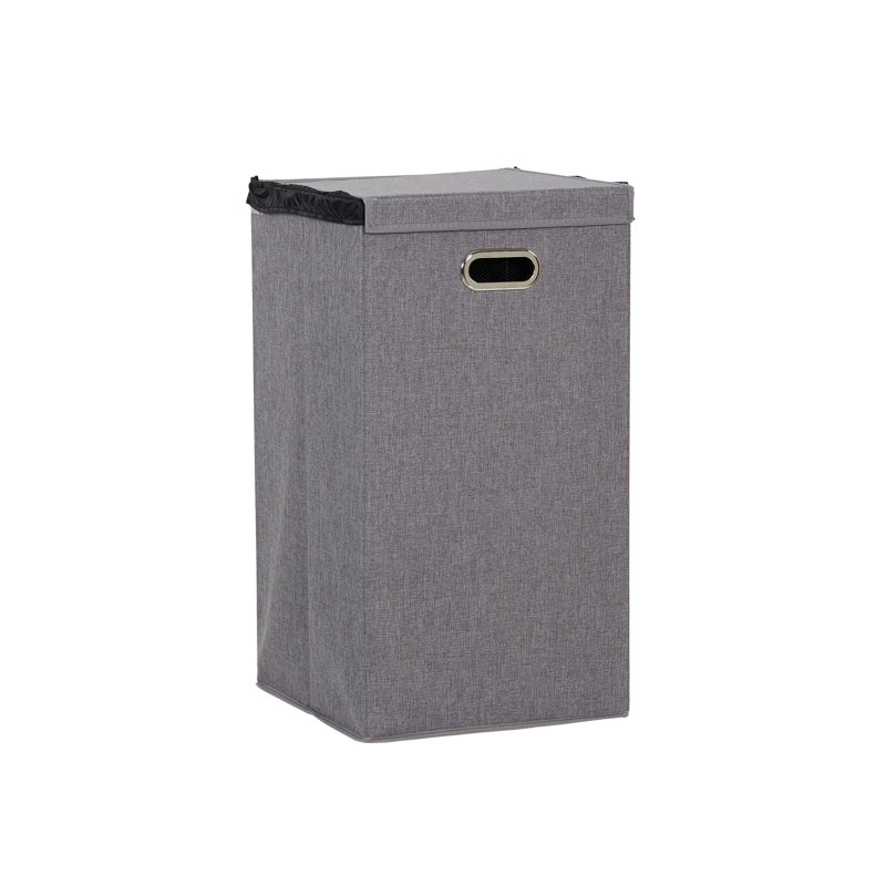 Hamper with Lid, Mesh bag, Cob, Gray