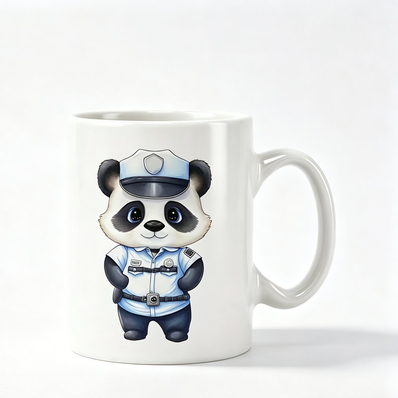 Panda Police Ceramic Mug - Perfect for Coffee & Tea, Ideal Gift for Men & Women on Birthdays, Mother's Day, Father's Day, Christmas.