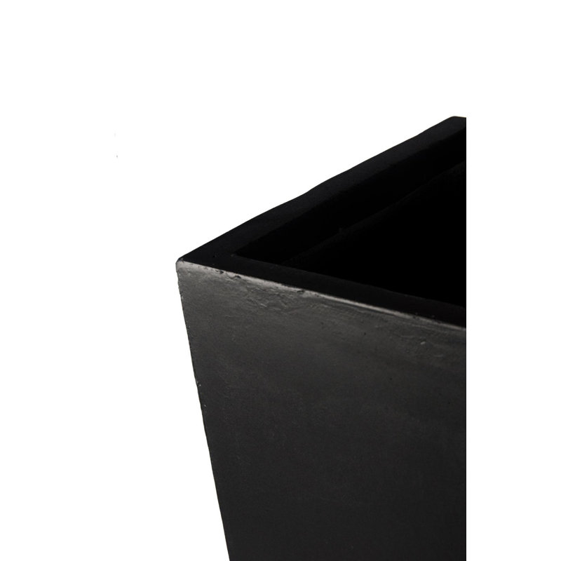 Tall Planter with Drainage Holes, Frostproof Outdoor Plant Pot, Concrete Effect Tall Tapered Planter, Black