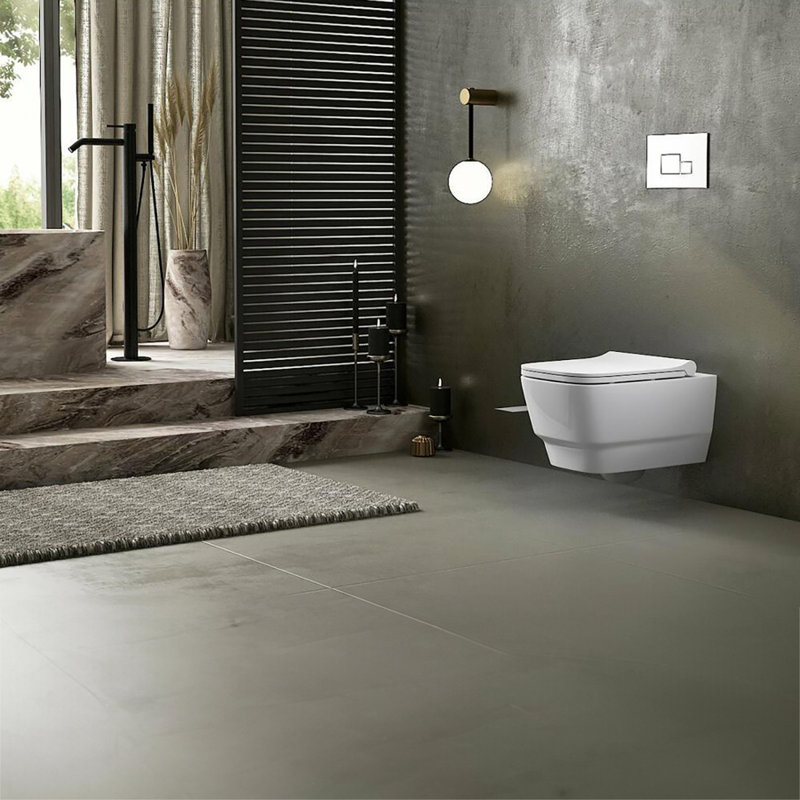Charm 1.28 GPF High Efficiency Dual Flush Wall Mounted Toilet, Matte Black