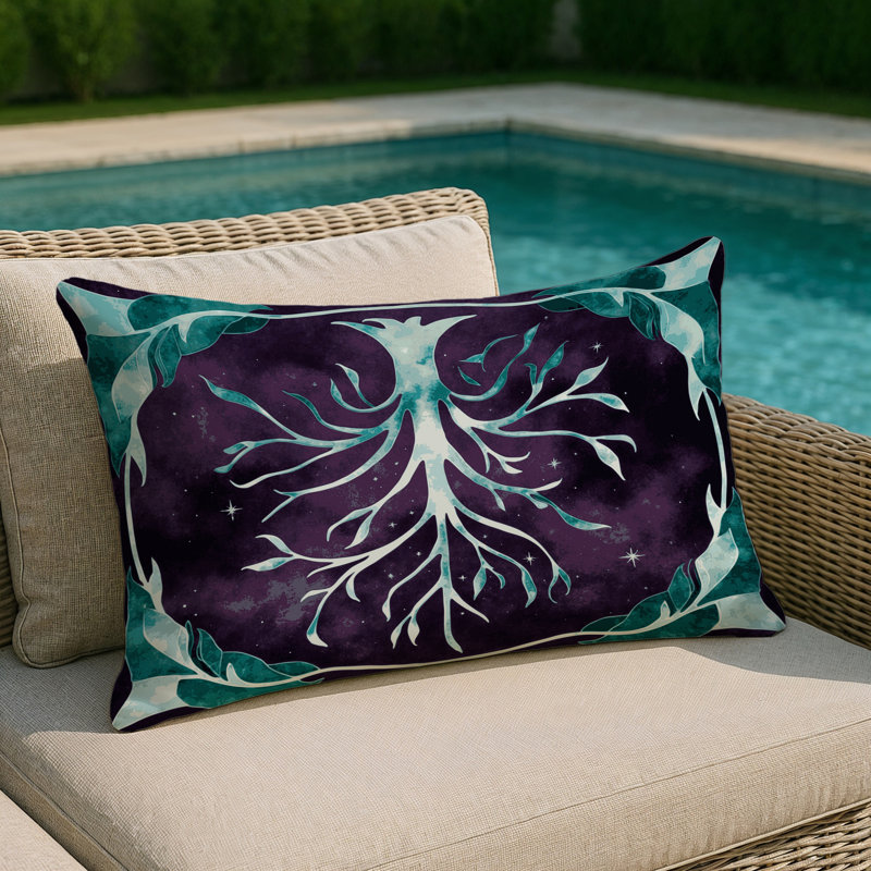 Emerald Horizon Indoor And Outdoor Throw Pillow, Rectangle 14"H x 20"W
