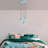 Elegant Turquoise Chandelier, Metal Body, 17.7 in Diameter | Adjustable Height (29.5 - 42.5 in) | 3 x E27 Socket (Max 40W) | Stylish Lighting Fixture for Living Room & Dining Room | IP20 Rated, Bulb Not Included-1662309464-1662309540