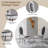 7-Piece Modern Dining Set with Faux Marble Table and  Upholstery Chairs – Seats 6, Stainless Steel Legs-406540549-406540544