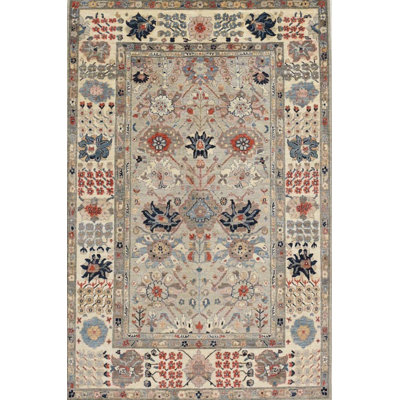 Transitional One-of-a-Kind Rectangle 5'10" X 9'3" Hand Knotted Area Rug