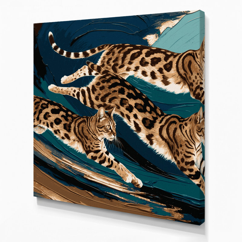 «Cats California Spangled Grey», art mural sur toile, H 8 po x l 8 po