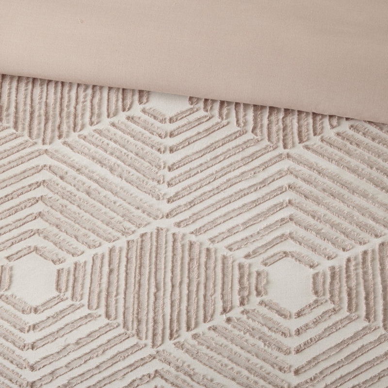 Cotton Jacquard Comforter Set Blush Full/Queen