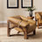 Rod 33.5'' W Tufted Full-Grain Leather Accent Leisure Lounge Armchair with Ash Wood Base-828878094