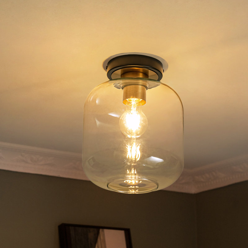 Plafonnier encastré en verre 1 lumière