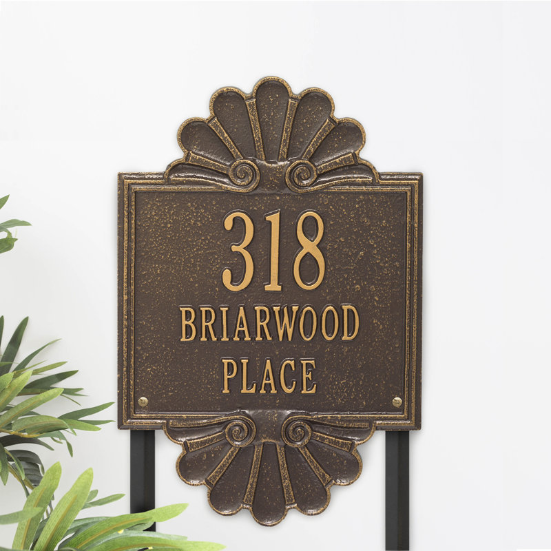 Plaque d'adresse sur 3 lignes Signature Series, Bronze, Or, Oui