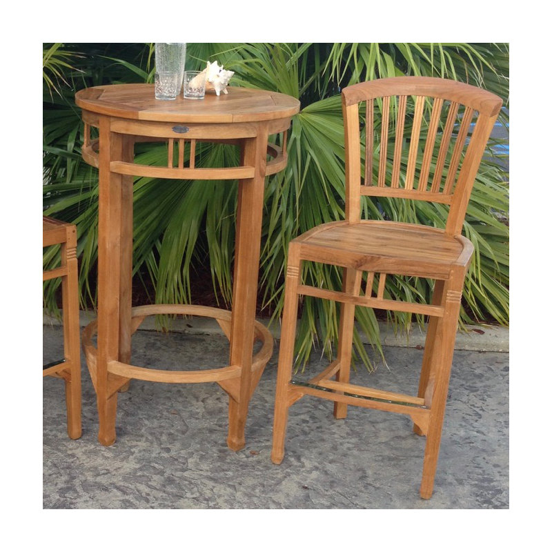 Bauman Outdoor Teak Bar Stool