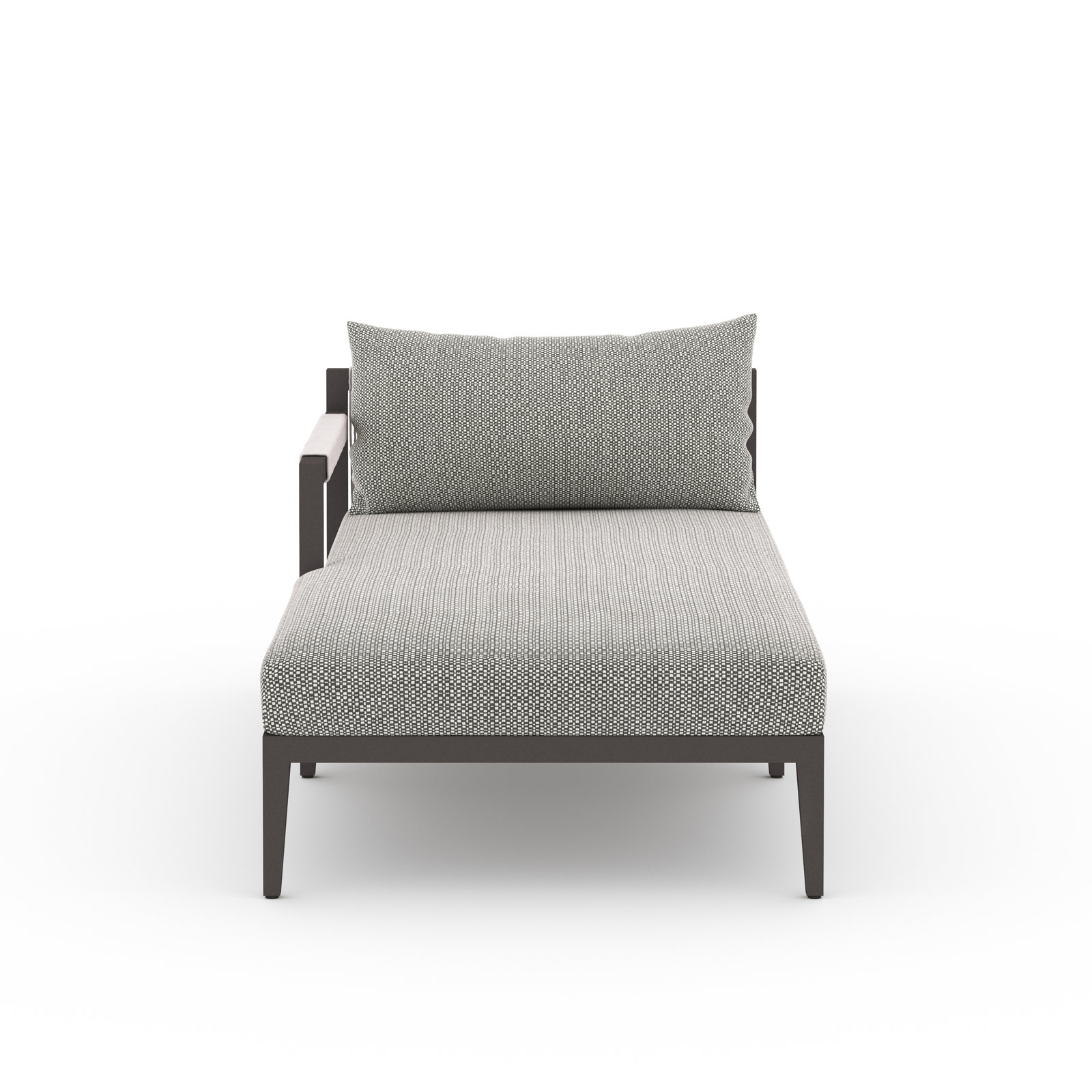 Kristine 33'' Outdoor Teak Chaise Lounge, Ash, Black/Gray