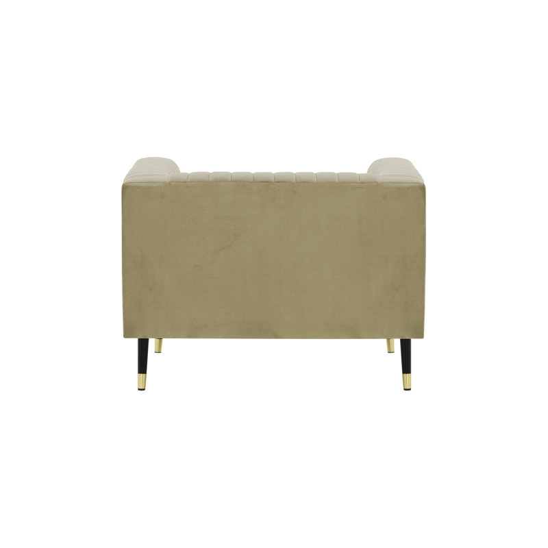 Clevenger Velvet Armchair, Beige