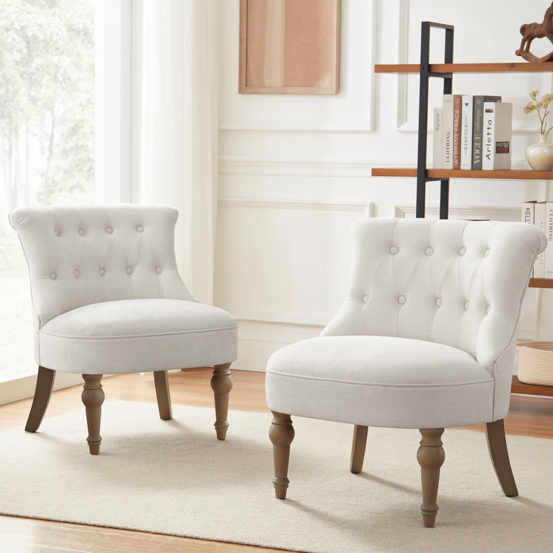 Upholstered Side Chair, Beige