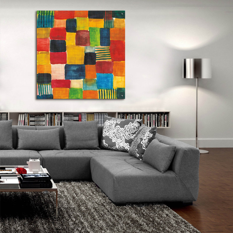  «City Block 2» par Cheryl Warrick, art mural en verre acrylique, 36 po x 36 po